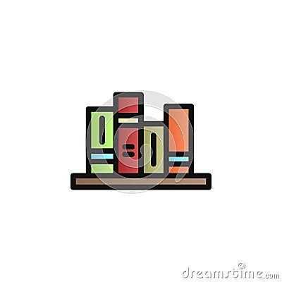 Books, cupboard color gradient vector icon Stock Photo