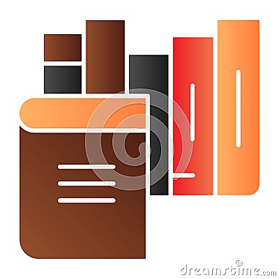 Books flat icon. Bookshelf color icons in trendy flat style. Library gradient style design, designed for web and app Vector Illustration