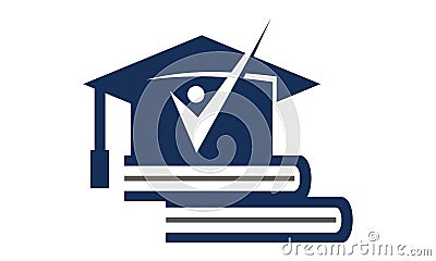 Books Graduation Cap Vector Illustration