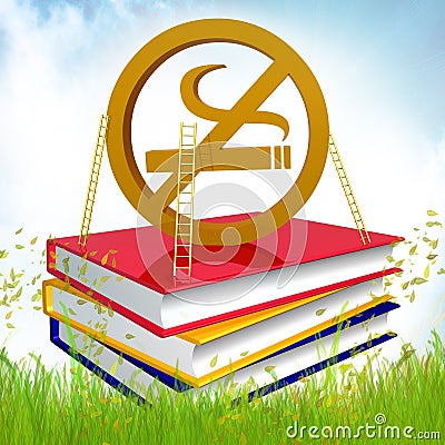 Books about how to quit smoking Stock Photo