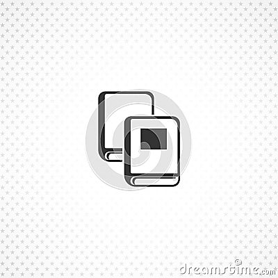 Books isolated solid icon on white background Vector Illustration