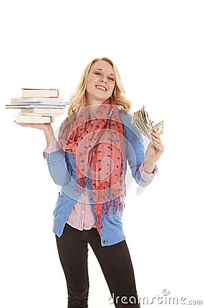 Books money Stock Photo