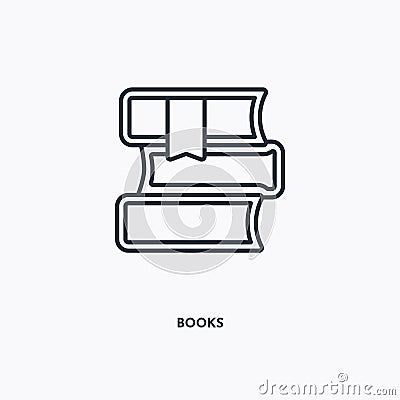 Books outline icon. Simple linear element illustration. Isolated line Books icon on white background. Thin stroke sign can be used Vector Illustration