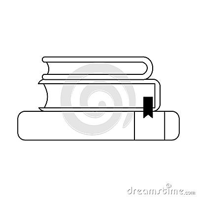 Books piled up in black and white Vector Illustration