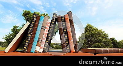 Books on a shelf Stock Photo