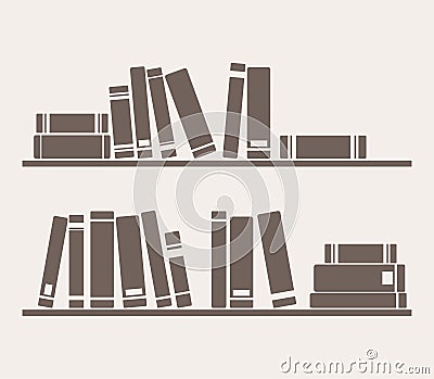 Books on the shelves simply retro vector Vector Illustration