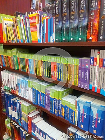 Books shelves Editorial Stock Photo