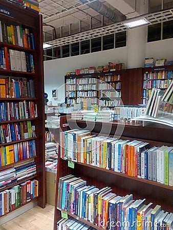 Books shelves Editorial Stock Photo