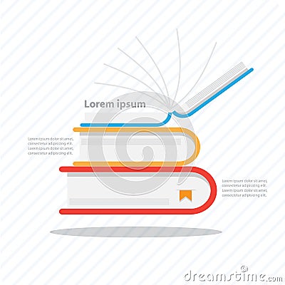 Books stack,Colorful vector design Vector Illustration