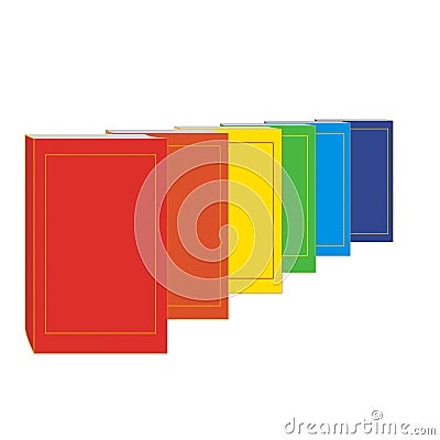 Books standing in perspective in a row Vector Illustration