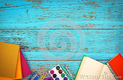 Books and stationery items Stock Photo