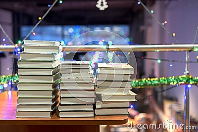 Books on store shelves shop for books Stock Photo