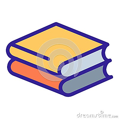 Books on the table icon vector. Isolated contour symbol illustration Vector Illustration