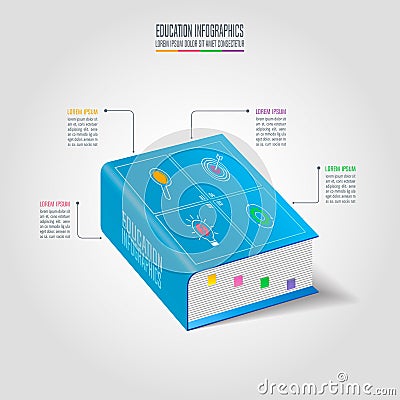 Books with timeline infographic design vector. Vector Illustration