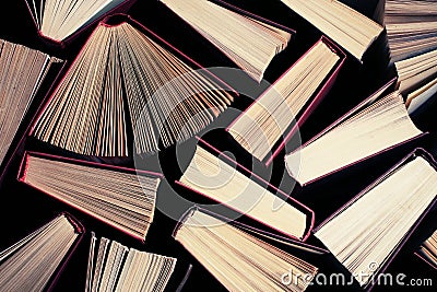 Books toned with a retro Stock Photo