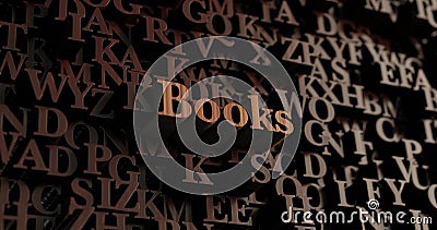 Books - Wooden 3D rendered letters/message Stock Photo