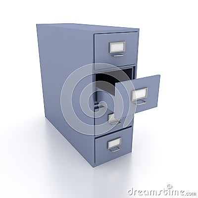 Bookshelf for documents Stock Photo