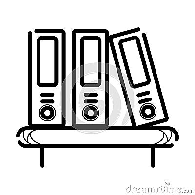 Bookshelf line icon Cartoon Illustration