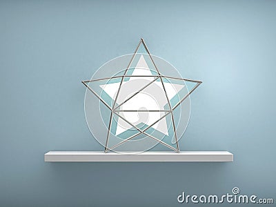 Bookshelf shaped christmas tree. 3D Stock Photo