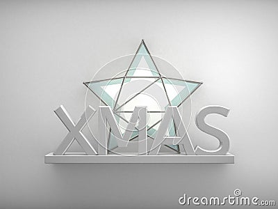 Bookshelf shaped christmas tree. 3D Stock Photo