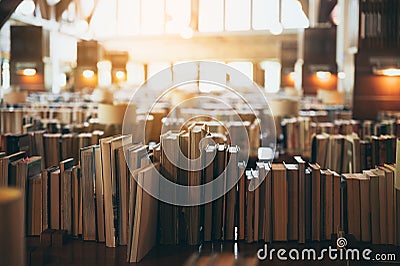Bookshelves in public libraries, Conceptual of education Stock Photo