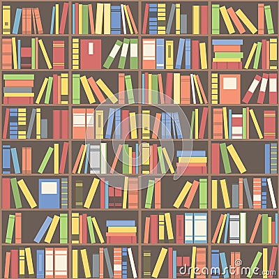 Bookshelves seamless background Stock Photo