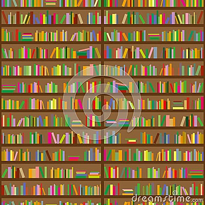 Bookshelves. Seamless background pattern Vector Illustration