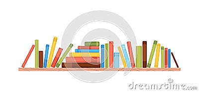 Bookshelves vector wall design for bestsellers in store, classroom, office, library, school, house interior. Vector Illustration