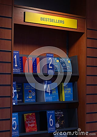 Bookshop Bestsellers Editorial Stock Photo