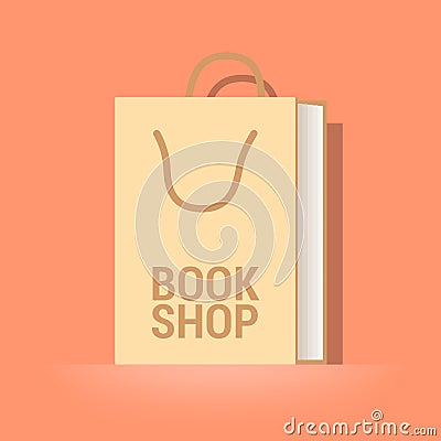 Bookstore, bookshop vector emblem, symbol, icon, logo Vector Illustration