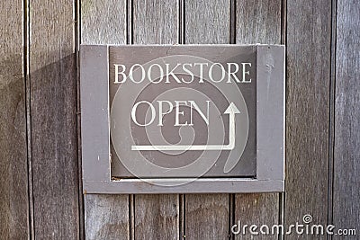 Bookstore open sign. Stock Photo