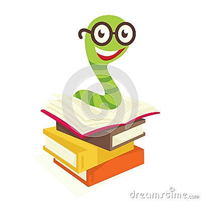 Bookworm Vector Illustration