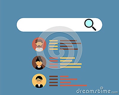 Boolean search in recruitment human resources to find candidate or track applicant vector Stock Photo