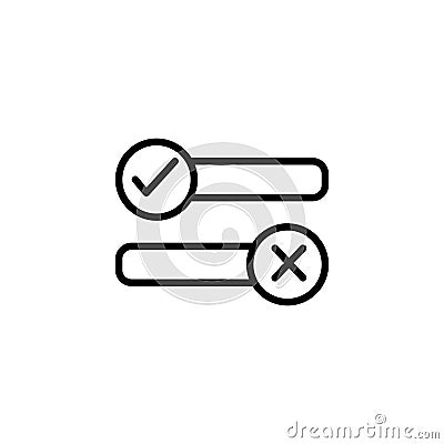 Boolean vector icon set. true and false symbol. right and wrong vector symbol Vector Illustration