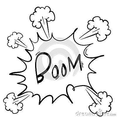 Boom bubble speech hand drawing style doodle with text for banner, poster, web Vector Illustration