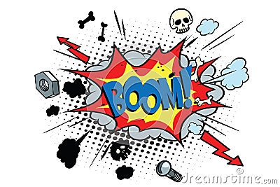 Boom comic pop art bubble Vector Illustration