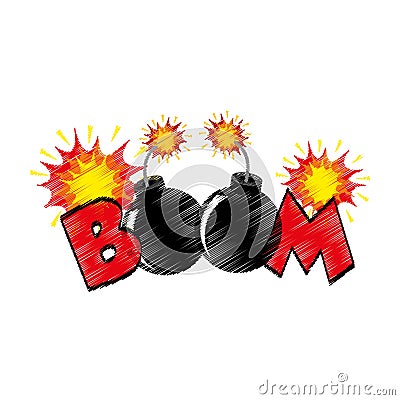 Boom explosive pop art style Vector Illustration