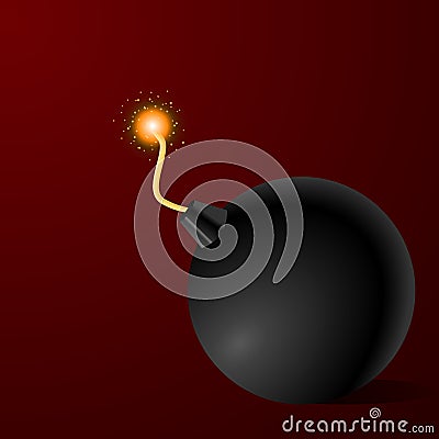 Boom little round bomb exploding light illustration eps Cartoon Illustration