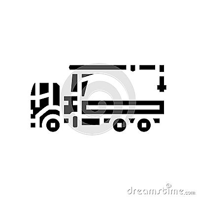 boom truck construction vehicle glyph icon vector illustration Cartoon Illustration