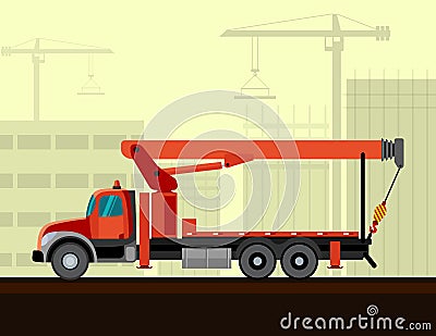 Boom truck crane Vector Illustration
