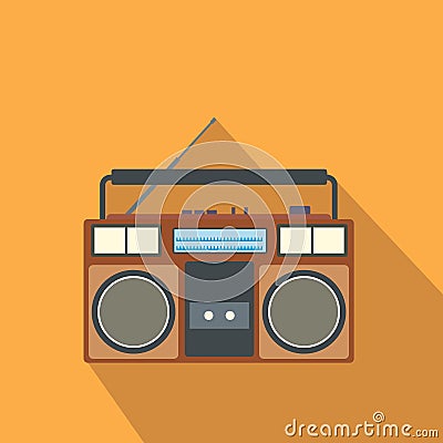 Boombox flat icon Vector Illustration