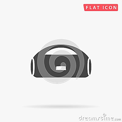 Boombox flat vector icon. Hand drawn style design illustrations Vector Illustration