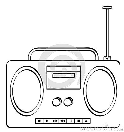 Boombox outline Vector Illustration