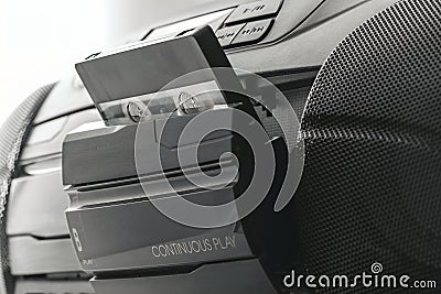 Boombox player Retro style. Portable stereo radio reciever. Stock Photo