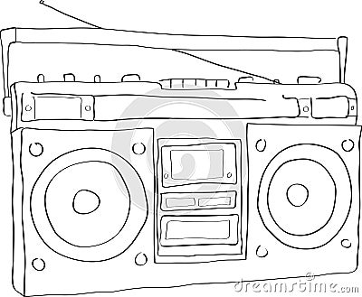 Boombox radio Vector Illustration