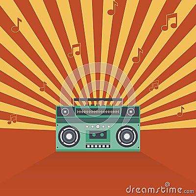 Boombox retro vintage style vector illustration Vector Illustration