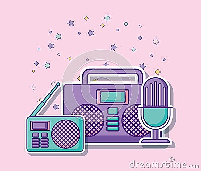 Boombox stereo icon Vector Illustration