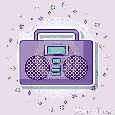 Boombox stereo icon Vector Illustration