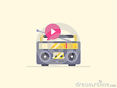 Boombox stereo icon. Vector Illustration