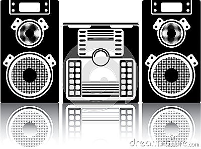 BoomBox Stereo Vector Illustration